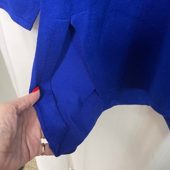 Tahari knit tunic sweater top women's 18 - 20 royal blue tunic style fine gauge - Picture 5 of 16